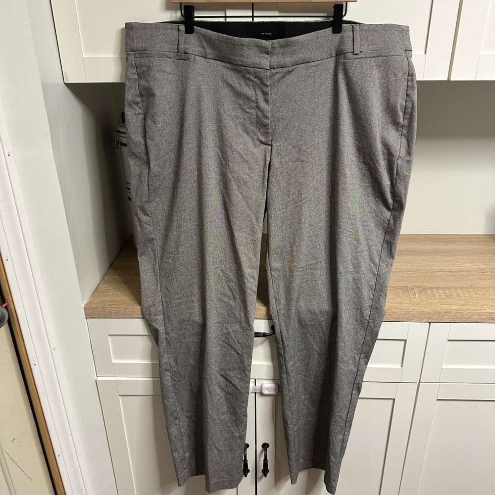 Lane Bryant The Allie Dress Pants Women 24R Grey Micro-Pattern Straight Leg NWT